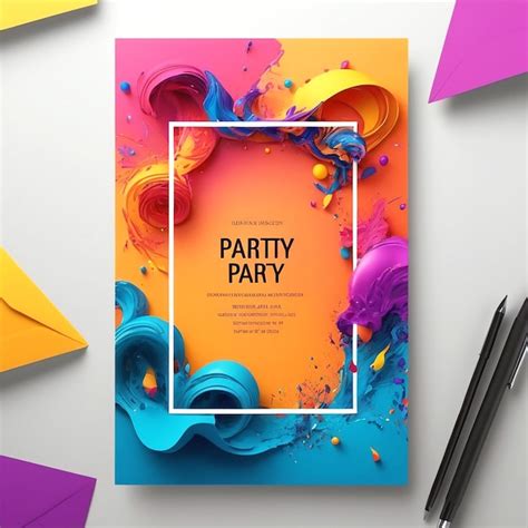 Premium Photo | Creative Professional Vibrant Party Invitation Cards Design