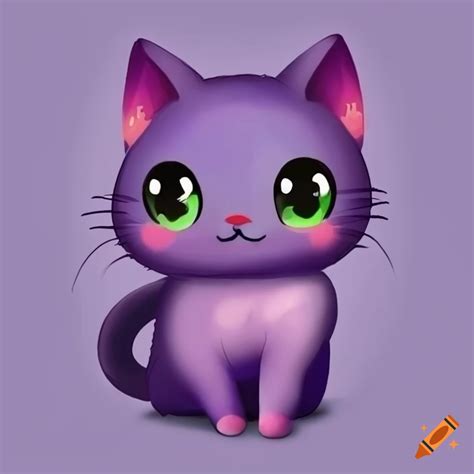 Chibi cat purple on Craiyon