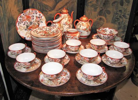 38 Piece 19th C. Japanese Kutani Porcelain Tea Set | 527962 ...