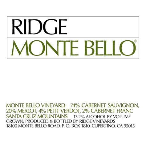 Ridge Monte Bello Cabernet Sauvignon 2017 (6x75cl) - United Kingdom