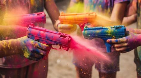 Premium AI Image | Holi water guns