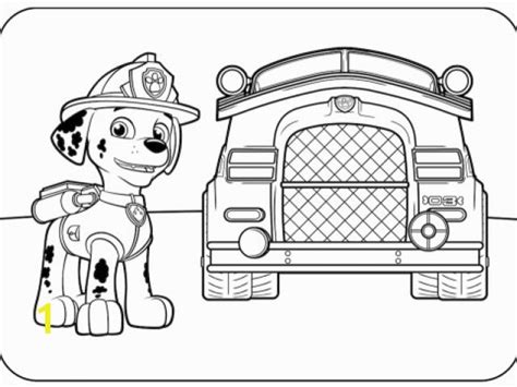 Marshall Fire Truck Coloring Page Paw Patrol Birthday | divyajanan