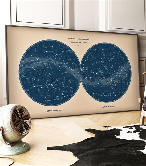 CELESTIAL PLANISPHERE Constellations Chart Print Celestial Decor Astrology Sky Map - Etsy