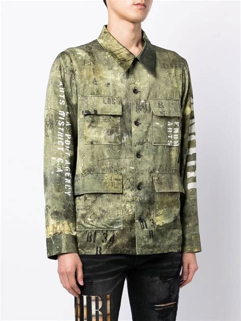 AMIRI Army Stencil M-65 衬衫 - Farfetch