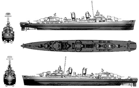 Layout of a Fletcher-class destroyer Naval History, Military History, Fletcher Class Destroyer ...