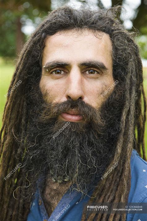 Man with long dreadlocks — beard, selective focus - Stock Photo ...