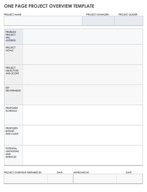 Free Project Overview Templates | Smartsheet