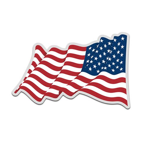 American Flag United States US USA Waving Reverse Decal Sticker (LH) V4 ...