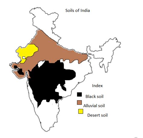 On the map of India mark and label the areas under alluvial desert and black soils