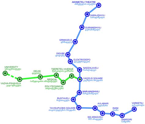 Tbilisi metro map, Georgia