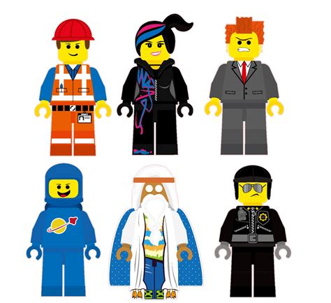 The Lego Movie Characters Removable Wall Stickers 6 piece Set