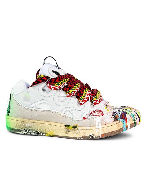 Lanvin Lanvin Gallery Dept. X Painted Leather Curb Sneakers for Men | Lyst