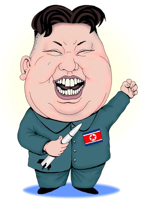 Kim Jong Un caricature, North Korean Leader Kim Jong Un color cartoon ...