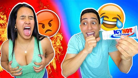 ICY HOT ON BRA PRANK ON GIRLFRIEND! | I Put Icy Hot On My Girlfriend's Bra! She was super mad at ...