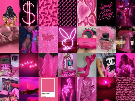 Hot Pink Wall Collage Kit Pink Aesthetic Collage Kit Hot - Etsy Canada