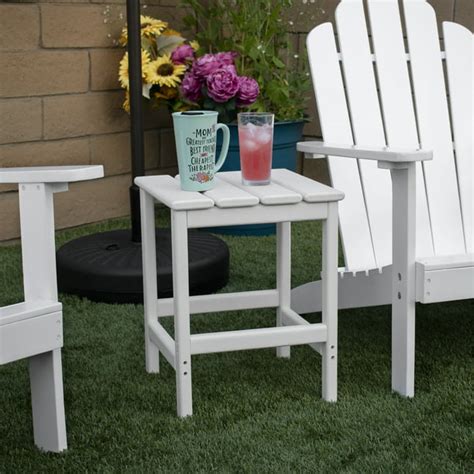 Westin Outdoor BRAXTON Adult Modern Square Plastic End Table, Eco-Friendly, White - Walmart.com ...