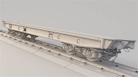 3D train flatcar flat model - TurboSquid 1527220