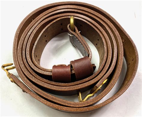 M1907 LEATHER RIFLE SLING-GOLD HARDWARE | Man The Line