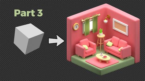 Blender 3D - Create a 3D Isometric Living Room | Beginner Tutorial | Final Part - YouTube