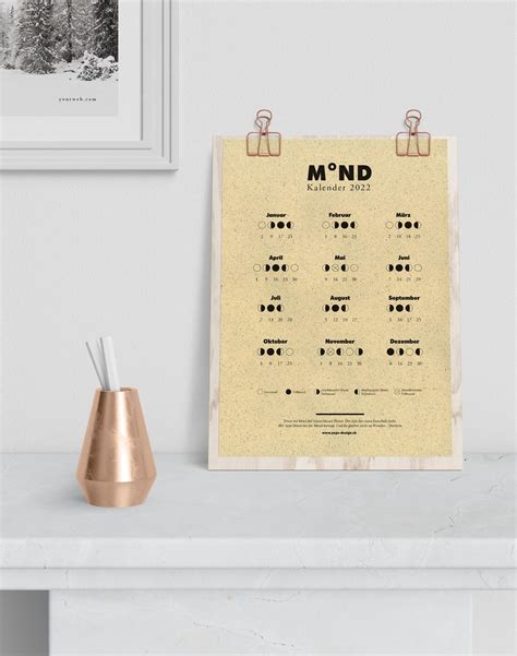 Printable full MOON CALENDAR 2022 Lunar | Etsy