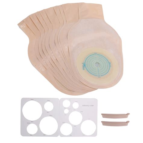 Mgaxyff 10pcs Ostomy Bag One‑Piece Disposable Colostomy Bags Ostomy ...