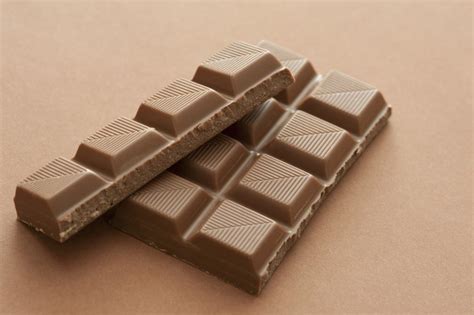 Squares of milk chocolate from a candy bar - Free Stock Image