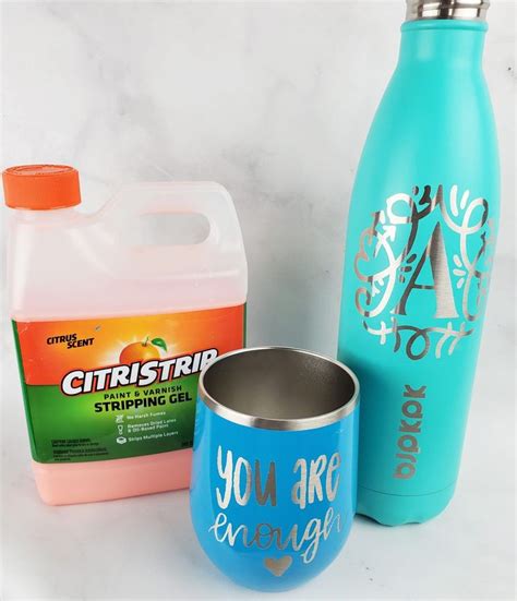 DIY Etched Tumblers with Citristrip (Looks Like Engraved Tumbler!) | Paint remover, Diy water ...