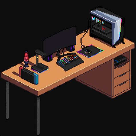 PC setup art : r/PixelArt