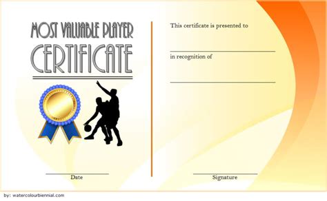 Basketball MVP Certificate Template 2 | Paddle Templates