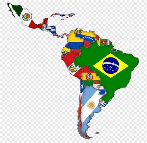 Mapa, banderas de américa latina mapa de américa del sur, mapa, bandera, bandera de los estados ...