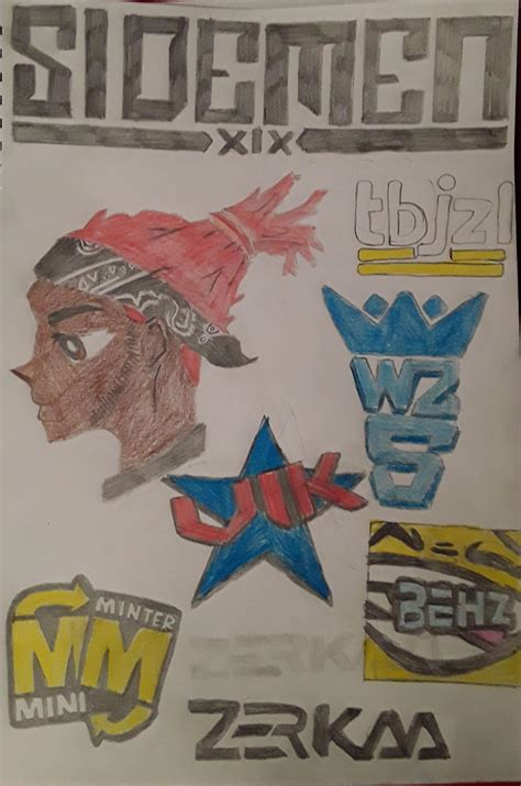 My drawing of all the sidemen logos : r/miniminter