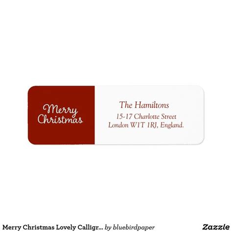 Merry Christmas Lovely Calligraphy Address Labels | Address labels, Return address labels ...