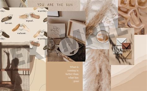 Nude Aesthetic Collage Desktop Wallpaper, MacBook Wallpaper, Neutral Beige Aesthetic, Fall ...