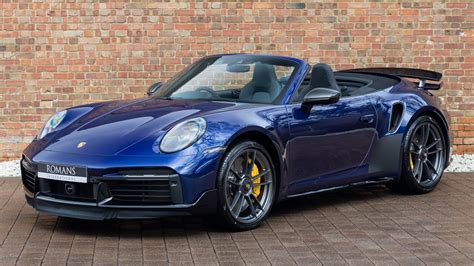 2021 Porsche 911 (992) Turbo S Cabriolet - Gentian Blue - Walkaround & Interior - YouTube