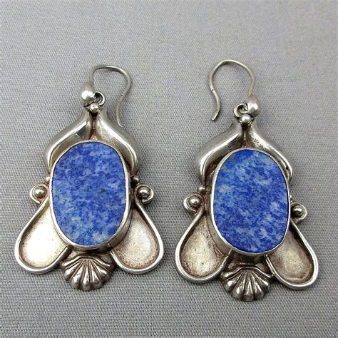 Vintage Sterling Silver Lapis Dangle Earrings from greatvintagestuff on ...