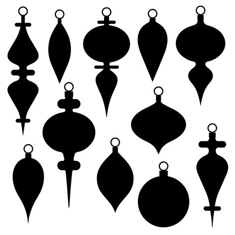 black silhouette Christmas ornament vector shapes clipart 341299 Vector Art at Vecteezy