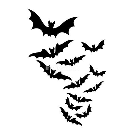 flying bats halloween swarm silhouette - indivstock