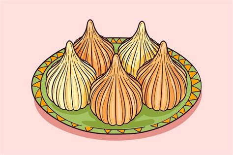 Modak dibujado a mano ilustrado | Vector Premium