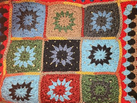 Afghan Granny Square Crochet Multi Colored - Etsy