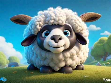 Premium Photo | A 3d lamb cartoon character