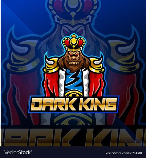 Dark king esport mascot logo design Royalty Free Vector