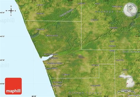 Satellite Map of Muskegon County