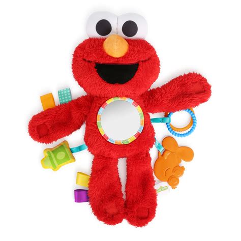 Bright Starts Sesame Street Elmo Travel Buddy On-the-Go Plush Take-Along Toy, Ages 0-12 months ...