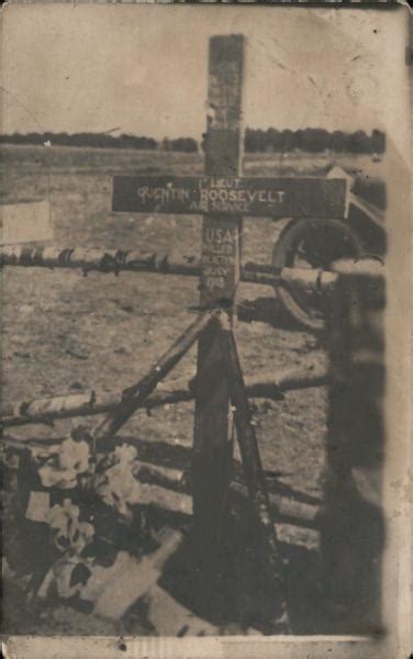 The Grave of Quentin Roosevelt Chamery, France Postcard