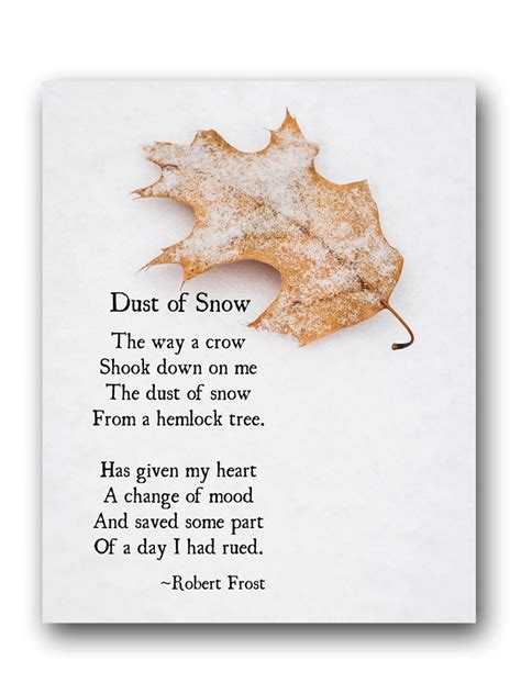 Robert Frost Poetry Art Print, Dust of Snow, Winter Poem, Winter Wall Art, Rustic Farmhouse ...