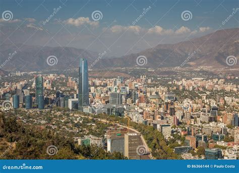 Santiago Skyline editorial stock image. Image of fjord - 86366144