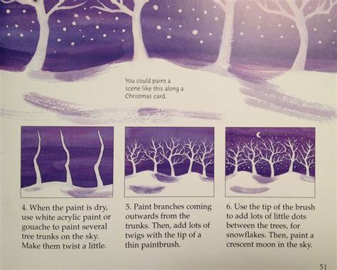 Snowy night painting | Painted branches, Night painting, Painting