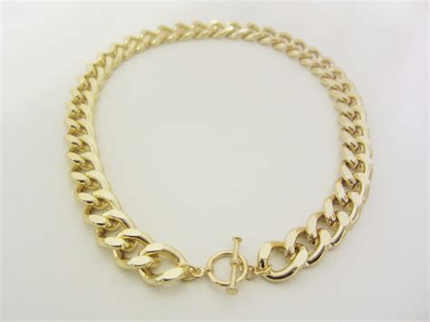 Original Gold Chain Necklace with Toggle Clasp