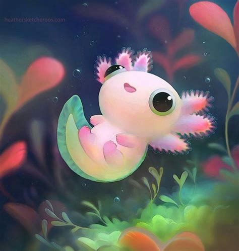 Turquoise Axolotl Cute Cute Animal Drawings Axolotl Art | Porn Sex Picture