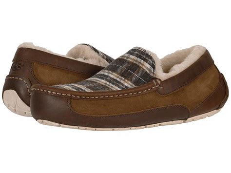 UGG Ascot Plaid (Chestnut) Men’s Slippers - Slippers.com - Shop Comfy